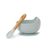 INTERBABY Vajillas Infantiles-Cuenco silicona c/ cuchara Azul