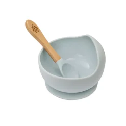 INTERBABY Vajillas Infantiles-Cuenco silicona c/ cuchara Azul