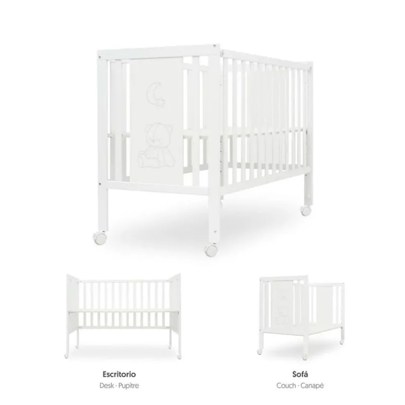 INTERBABY Cunas|Juegos De Madera-Cuna colecho Bear transformable en escritorio