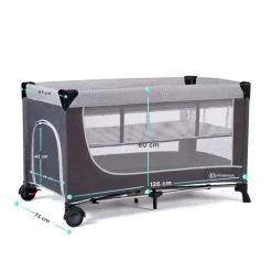 Cuna de viaje 2 alturas Leody Gris*KINDERKRAFT Clearance