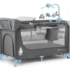 KINDERKRAFT Cunas De Viaje-Cuna de viaje doble altura Joy Azul