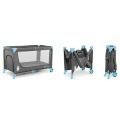 KINDERKRAFT Cunas De Viaje-Cuna de viaje doble altura Joy Azul