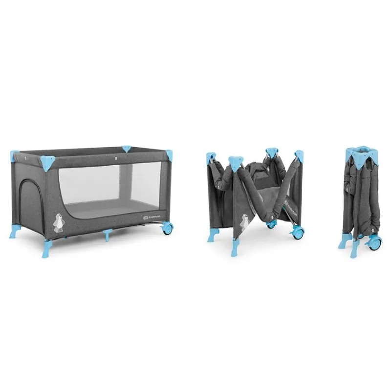 KINDERKRAFT Cunas De Viaje-Cuna de viaje doble altura Joy Azul