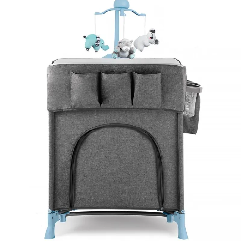 KINDERKRAFT Cunas De Viaje-Cuna de viaje doble altura Joy Azul