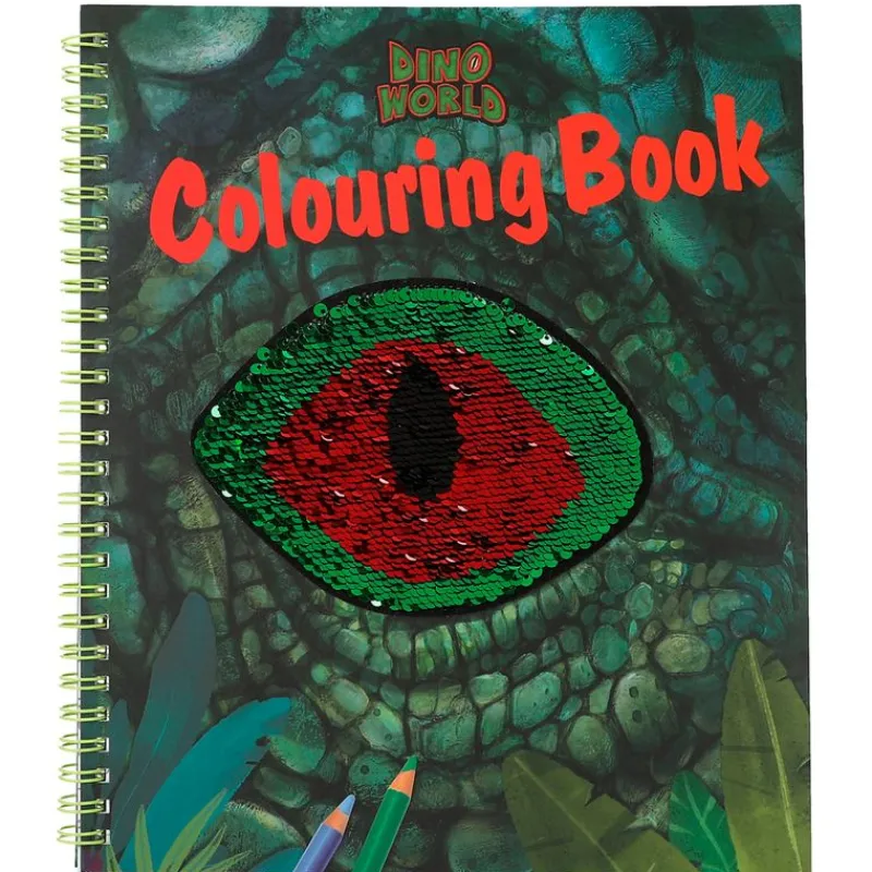 DEPESCHE Escolar|Manualidades-Dino World Libro para Colorear con Lentejuelas