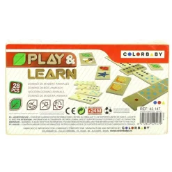 COLOR BABY Juegos De Madera|Juegos De Mesa-Domino Animales Madera