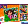 CLEMENTONI Puzzles Y Construcciones-Dora la Exploradora 3x48 Piezas
