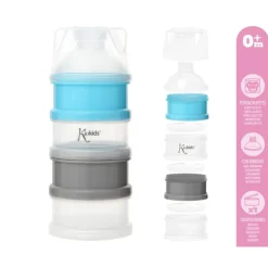 Dosificador 4 tomas apilables Azul/gris*KIOKIDS New