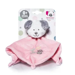 ARTESAVI Regalos De Nacimiento|Jueguetes De Primera Infancia-Dou Dou de perrito Tomy Rosa