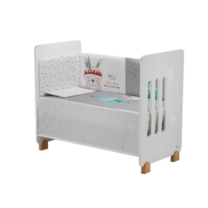 INTERBABY Ropa De Cuna-Edredón + Protector + Cojín Tipi Oso Gris