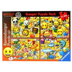 RAVENSBURGER Puzzles Y Construcciones-Emoji Super Pack 4 Puzzles de 100 Piezas