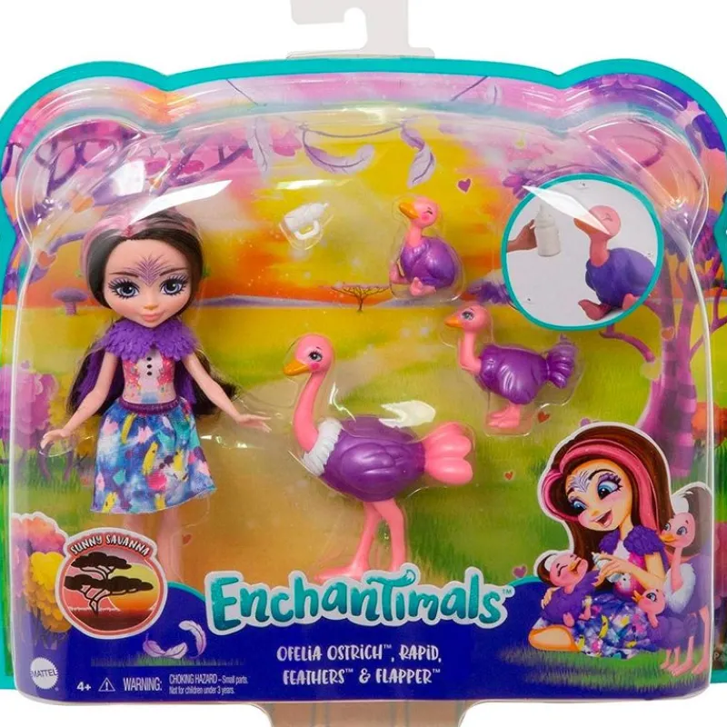 MATTEL Muñecas-Enchantimals Ofelia Ostrich & sus Amigos