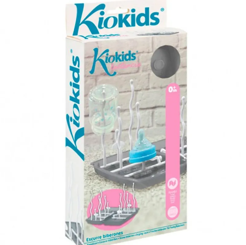 KIOKIDS Complementos De Alimentación-Escurrebiberones Portátil Gris