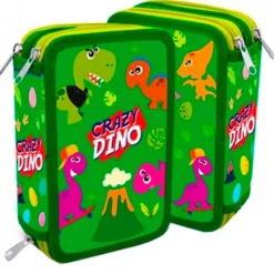 KIDS EUROSWAN Escolar-Estuche Infantil Triple Crazy Dino