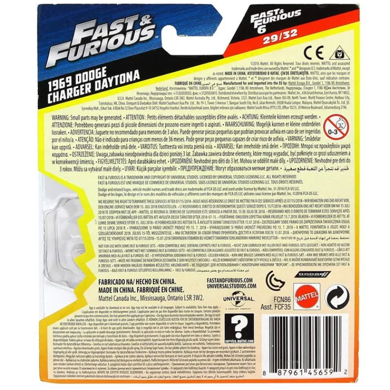 MATTEL Vehículos, Trenes Y Parkings-Fast & Furious Vehículo Dodge Charger Daytona 1969