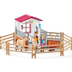 SCHLEICH Figuras Y Figuras De Acción-Figuras Cuadra con Caballos Árabes y Cuidadora