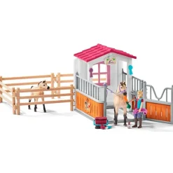 SCHLEICH Figuras Y Figuras De Acción-Figuras Cuadra con Caballos Árabes y Cuidadora