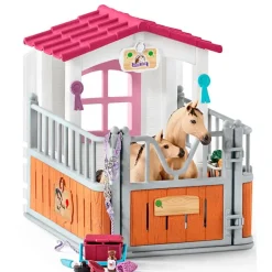 SCHLEICH Figuras Y Figuras De Acción-Figuras Cuadra con Caballos Árabes y Cuidadora