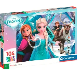 CLEMENTONI Puzzles Y Construcciones-Frozen Puzzle 104 Piezas