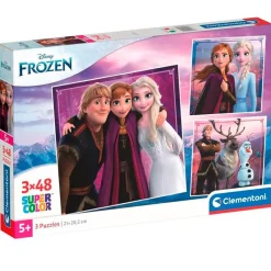 CLEMENTONI Puzzles Y Construcciones-Frozen Puzzle 3x48 Piezas