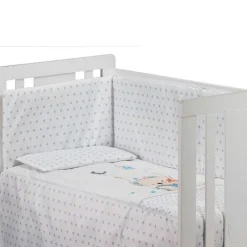 INTERBABY Ropa De Cuna-Funda nordica + protector Columpio Azul