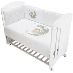 INTERBABY Ropa De Cuna-Funda nordica + protector Luna Gris