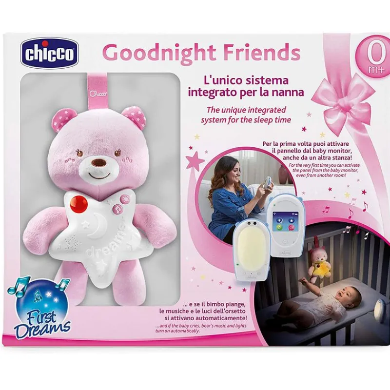 GoodNight Friend Oso Rosa Vigilabebé Audio*CHICCO