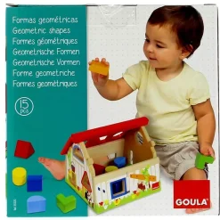 GOULA Juegos De Madera|Puzzles Y Construcciones-Granja de Madera con Formas Geométricas