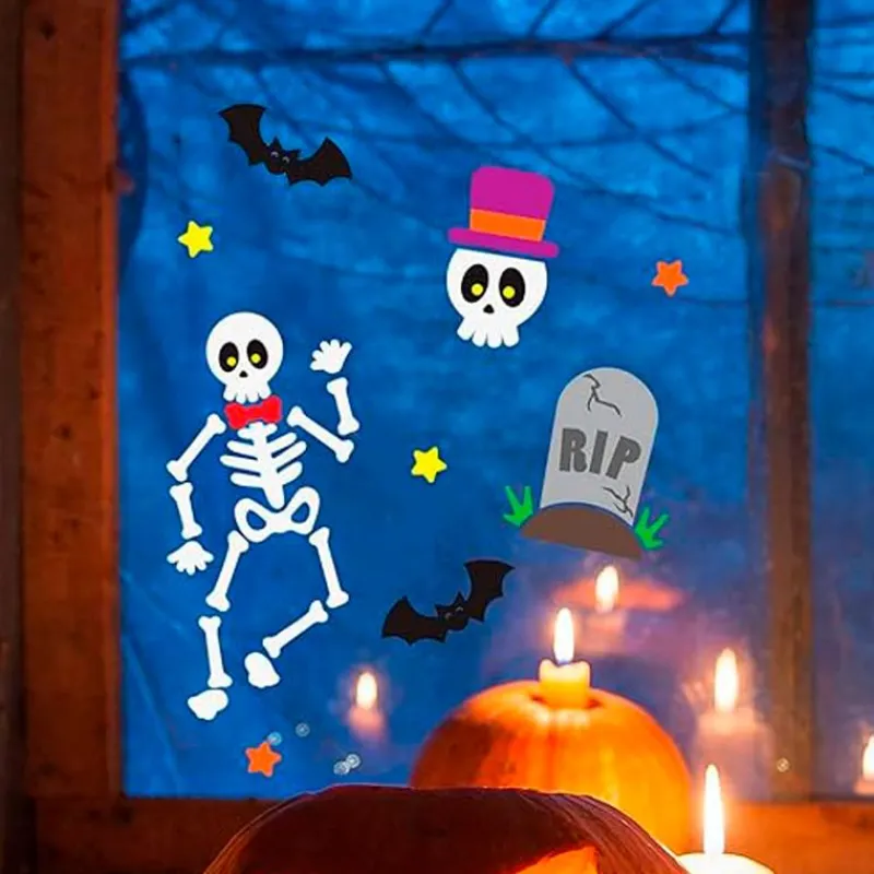 Halloween Decoración Gel Esqueletos*FIESTAS GUIRCA Outlet