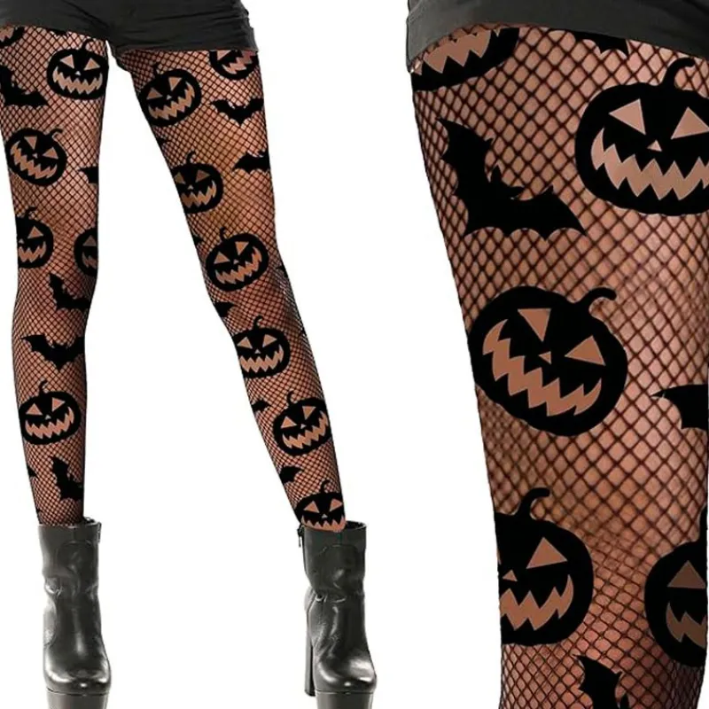 Halloween Medias Rejilla Calabaza*FIESTAS GUIRCA