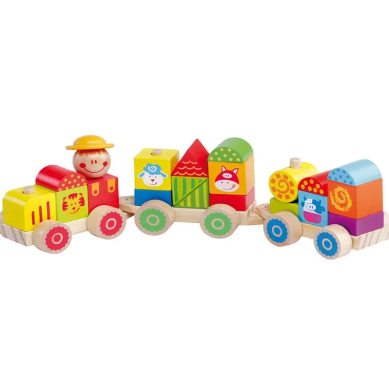 MOLTO Juegos De Madera|Primera Infancia Y Preescolar-Happy Train Tren Infantil de Madera