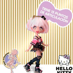 FAMOSA Sanrio Colección|Muñecas-Hello Kitty Muñeca Golden Diva Roller