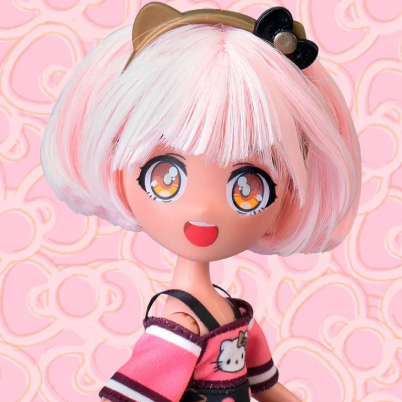 FAMOSA Sanrio Colección|Muñecas-Hello Kitty Muñeca Golden Diva Roller