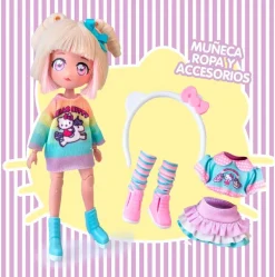 FAMOSA Sanrio Colección|Muñecas-Hello Kitty Muñeca Manga Fashion Unicorns