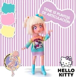 FAMOSA Sanrio Colección|Muñecas-Hello Kitty Muñeca Manga Fashion Unicorns
