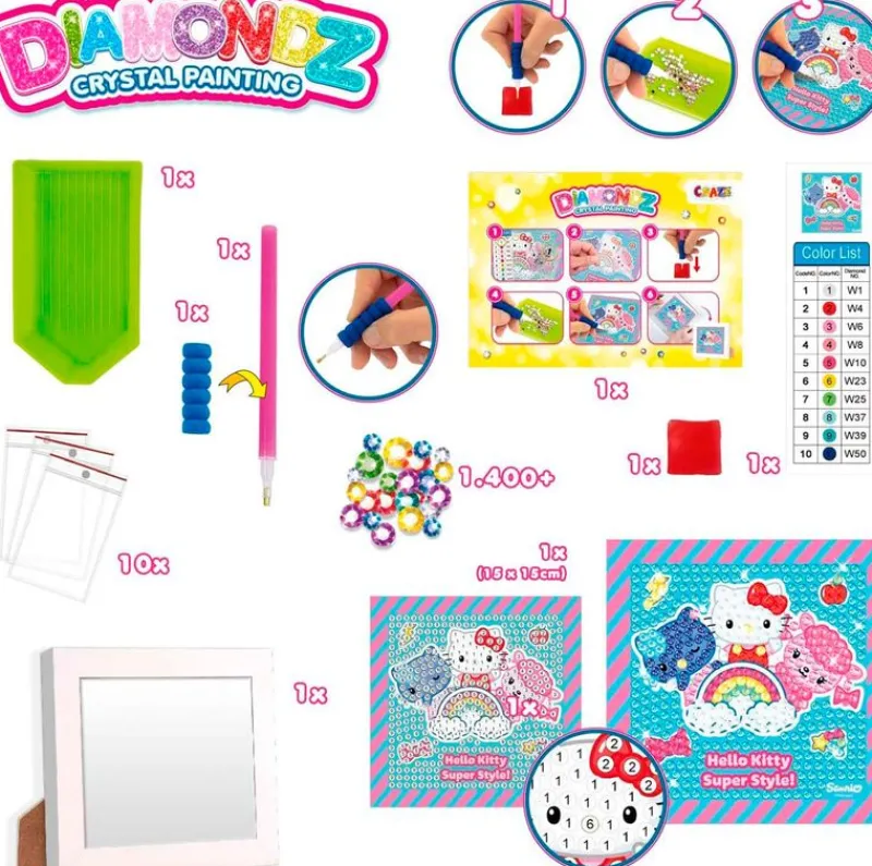 SELECCION DRIM Manualidades-Hello Kitty Pack Diamondz Painting