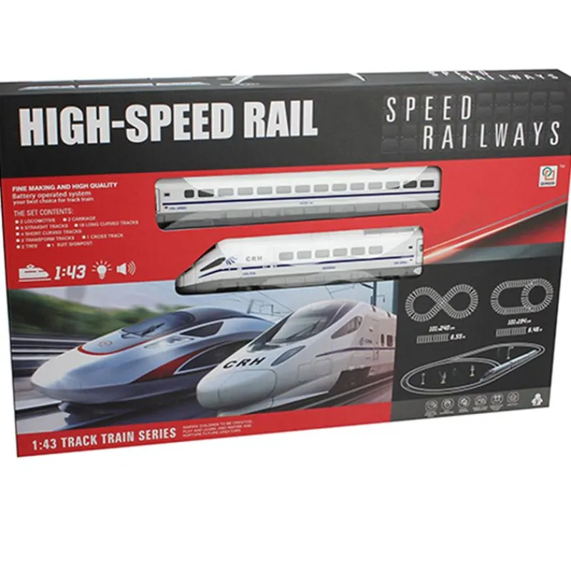 DRIM DISCOUNT Vehículos, Trenes Y Parkings-High-Speed Rail Tren con Vías Luz y Sonido