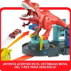 MATTEL Vehículos, Trenes Y Parkings-Hot Wheels City Alboroto del Dinosaurio T-Rex
