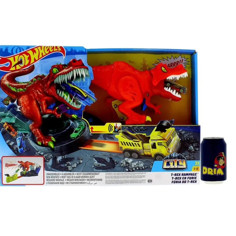 MATTEL Vehículos, Trenes Y Parkings-Hot Wheels City Alboroto del Dinosaurio T-Rex