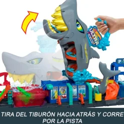 MATTEL Vehículos, Trenes Y Parkings-Hot Wheels City Ultra Shark Túnel Lavado Tiburón