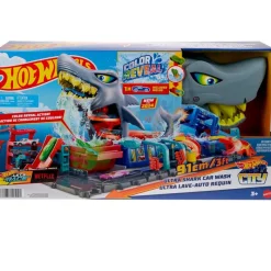 MATTEL Vehículos, Trenes Y Parkings-Hot Wheels City Ultra Shark Túnel Lavado Tiburón