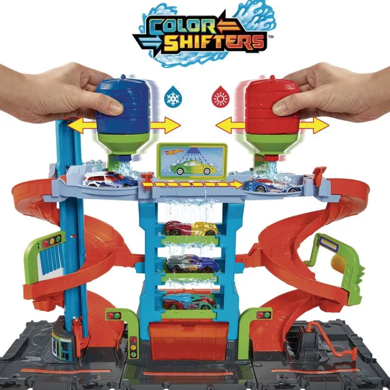 MATTEL Vehículos, Trenes Y Parkings-Hot Wheels Color Shifters Mega Torre Lavado Coches