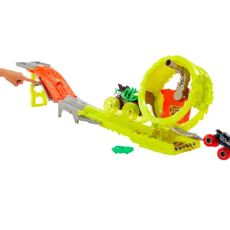 MATTEL Vehículos, Trenes Y Parkings-Hot Wheels Monster Race & Chase Challenge Pista