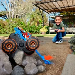 MATTEL Vehículos, Trenes Y Parkings-Hot Wheels Monster Truck Tiger Shark Escalador R/C