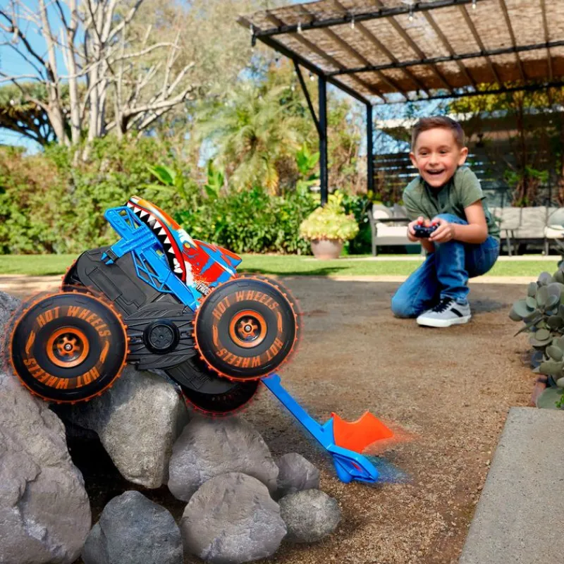 MATTEL Vehículos, Trenes Y Parkings-Hot Wheels Monster Truck Tiger Shark Escalador R/C