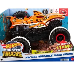 MATTEL Coches Radio Control (R/C)-Hot Wheels Monster Truck Tiger Shark R/C