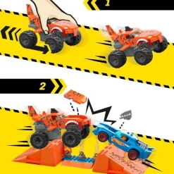 MEGABLOKS Puzzles Y Construcciones-Hot Wheels Monster Trucks Tiger Shark Competición