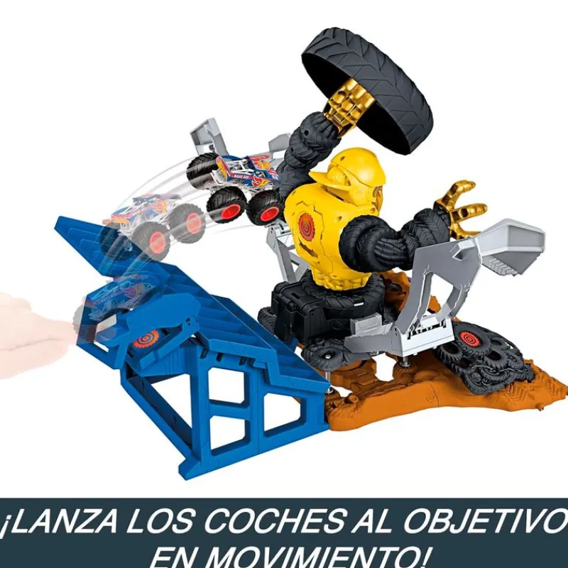 MATTEL Vehículos, Trenes Y Parkings-Hot Wheels Monster Trucks Arena Smashers Mega Wrex Vs Crushzilla Takedown