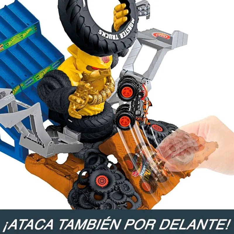 MATTEL Vehículos, Trenes Y Parkings-Hot Wheels Monster Trucks Arena Smashers Mega Wrex Vs Crushzilla Takedown