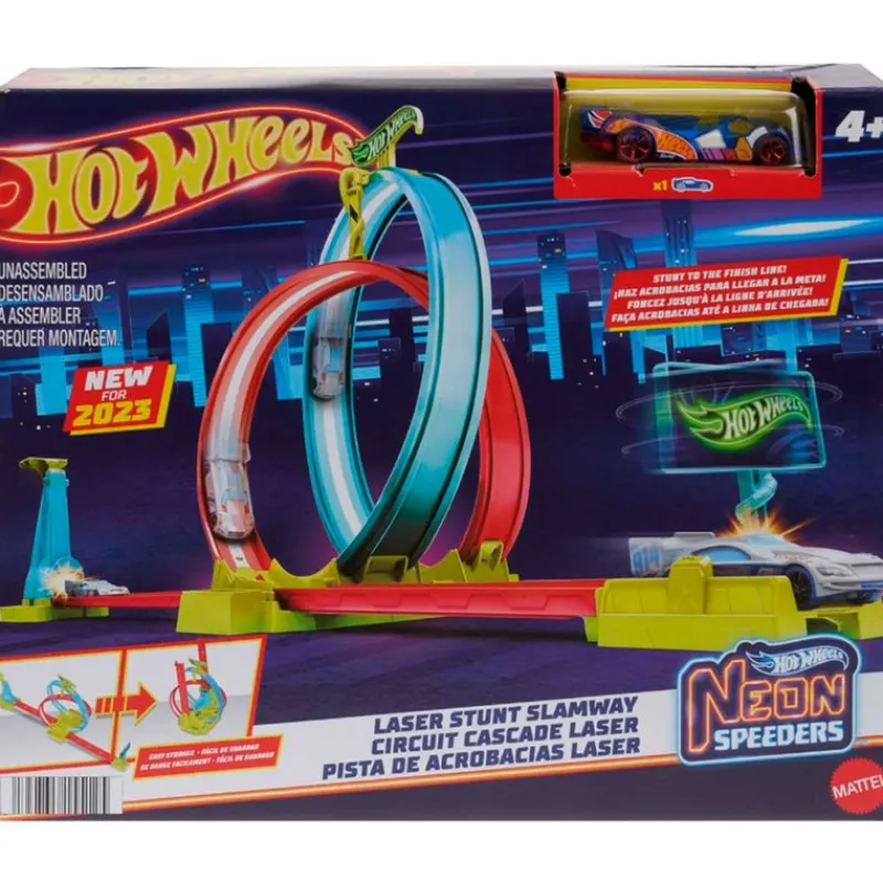 MATTEL Vehículos, Trenes Y Parkings-Hot Wheels Neon Speeders Pista Acrobacias